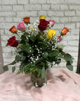 Dozen Roses in a Vase